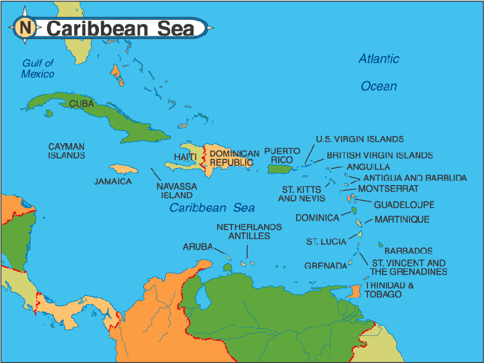 caribbean map