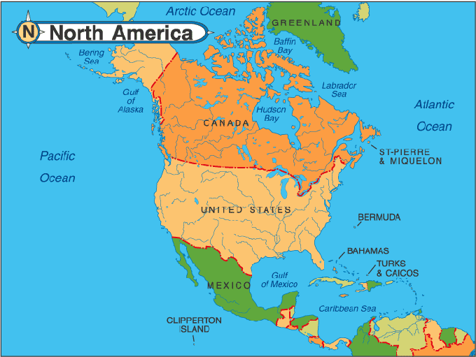 North America map