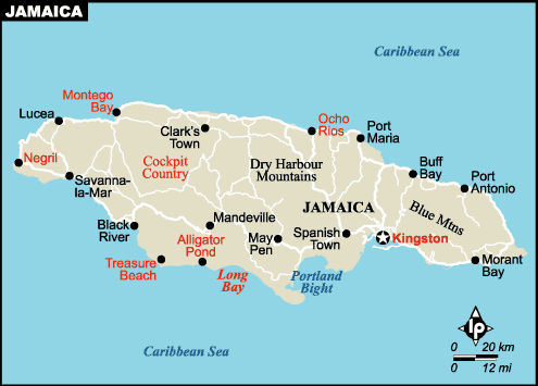 Jamaica map