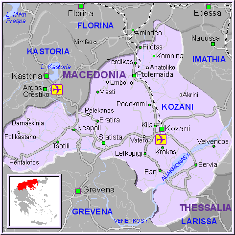 Kozani map